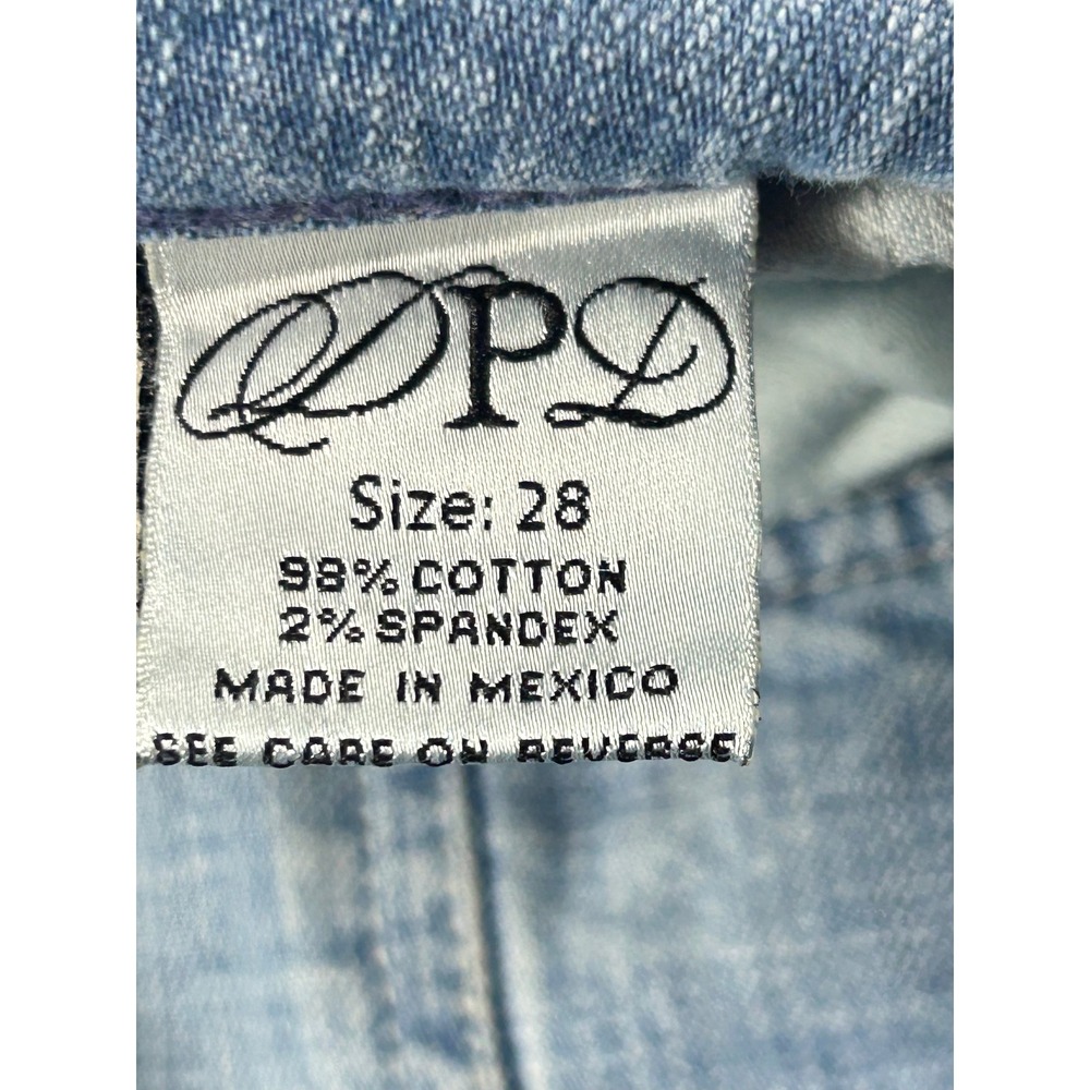 DPD Deluxe Premium Denim‎ Flare Jeans Women 28 Blue Embroidered Y2K Boho